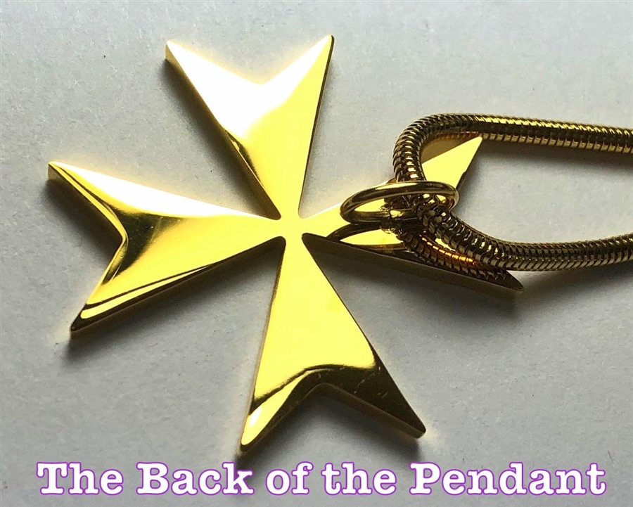 P-GMC Gold Plated Stainless Steel Saint Germain Maltese Cross Pendant
